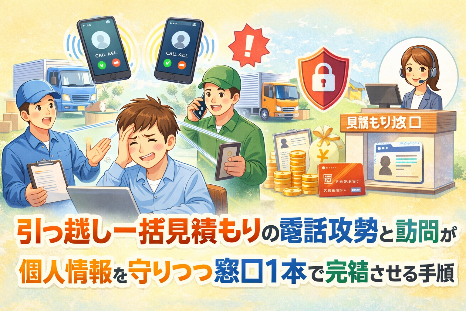 引っ越し一括見積もりの電話攻勢と訪問が嫌！個人情報を守りつつ窓口1本で完結させる手順